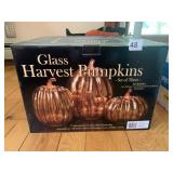 GLASS HARVEST PUMPKINS SET OF 3