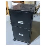 BLACK ROLING 2 DRAWER LOCKING FILE CABINET