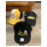 PENGUINS HAT, 2 STEELERS HATS
