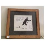 WOOD FRAMED PROSE WITH SKIER