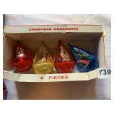 4 SPINNER VINTAGE ORNAMENTS