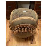 TASSLED TAPESTRY COVERED OTTOMAN