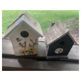 2 HAND PAINTED BIRD HOUSES