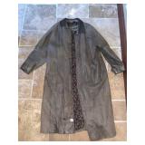 FULL LENGTH LEATHER COAT SZ LARGE, GLOBAL