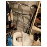 WALKER, CANE, TOILET SEAT LIFTER