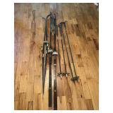 HICKORY AND TRAK SKIS WITH POLES