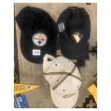 PENGUINS HAT, 2 STEELERS HATS