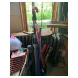 UMBRELLA AND OTHERS IN PLANTER