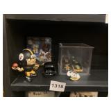 2 STEELERS CARS IN LUCITE BALL CUBE, MARCUS