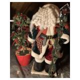 SANTA W/ BIRD HOUSE AND TREE IN POT