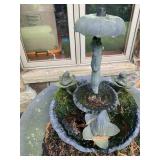 48" H CAST ALUMINUM W/ FROGS AND ORIENTAL FIGURE