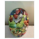 VINTAGE PAPER MACHE EGG 10" X 6.5" ROOSTER AT THE