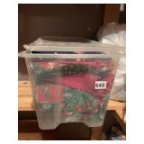 SMALL STORAGE TUB FILLED WITH CHRISTMAS FABRIC