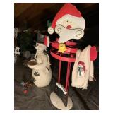SANTA TOWEL HOLDER, SNOWMAN W/ BOWL