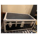 METAL TRUNK BLACK AND WHITE 30" W
