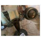 STERLING WEIGHTED CANDLE STICKS, CREAM PITCHER,