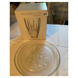 MARQUIS VASE AND GLASS PLATE