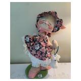 18" ANNA LEE BUNNY W/ PINK FLOWER DRESS