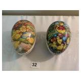 (2) PAPER MACHE EGGS 8" X 4.5"