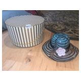 GLASS HAT GREAT COLORS AND HAT BOX