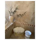 VASES, DECORATIVE TIN CONTAINER