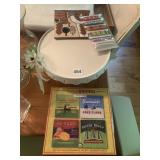 PEDESTAL CAKE PLATE, STONEWARE DESSERT PLATES