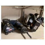 RYOBI BATTERY, SAW, RYOBI CORDLESS SAW, LIGHT W/
