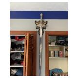 SWORD W/ WALL MOUNT AND WOOD PLAQUE
