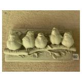 CONCRETE BIRD WALL PLAQUE, 11X6