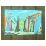 36X24 SURF SHOP WALL Dï¿½COR PRINTED ON CANVAS,