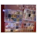 4 PLASTIC BINS OF BEADS GREAT VARIETY