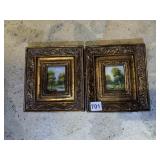 MINI OIL PAINTINGS IN ORNATE FRAMES, UNSIGNED