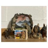 WOLF FAMILY PLATE, INDIAN PRINT ALBUM, INDIAN W/