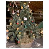 DECORATED SMALL TREE, SANTA AND REINDEER