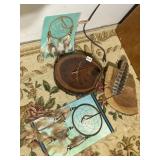 LACQUERED WOOD SLAB BATTERY OP CLOCK 10" D, WOOD