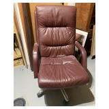 BURGUNDY 5 WHEEL ARMCHAIR