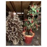 TWO DECORATED TREES