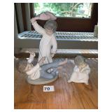 NAO CHILDREN HAVING PILLOW FIGHT AND LLADRO ANGEL