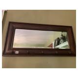 36X17.5 WOOD FRAMED BEVELED EDGE ENTRY WAY MIRROR