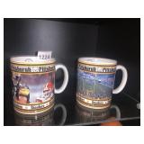 TWO STEELERS BREAKING THRU MUGS
