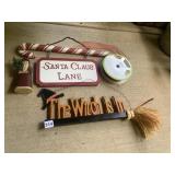 SANTA CLAUS LANE AND THE WITCH IS IN DOOR SIGNS,