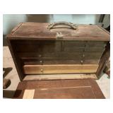 ANTIQUE MACHINIST TOOLBOX W/ 8 DRAWERS AND