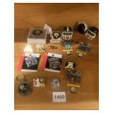 NFL PINS INCLUDING RHINESTONE PENDANT, MINI