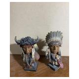 SOUTHWEST REFLECTIONS 6" H INDIAN FIGURES CHIP ON