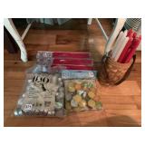 NEW SQUARE TAPER CANDLES WITH HOLDERS BAGS OF TEA