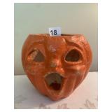 PAPIER MACHE ANTIQUE PUMPKIN 5.5" H X 6.5" W