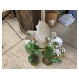 WICKER BUGGY, FLOWERS