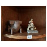 CRICKET STAND AND NORMAN ROCKWELL FIGURINE