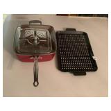 RED COPPER BARELY USED WITH FRYER BASKET