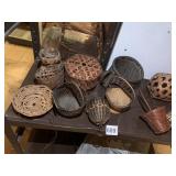 MINIATURE HAND MADE BASKETS, BASKETBALL, COVERED